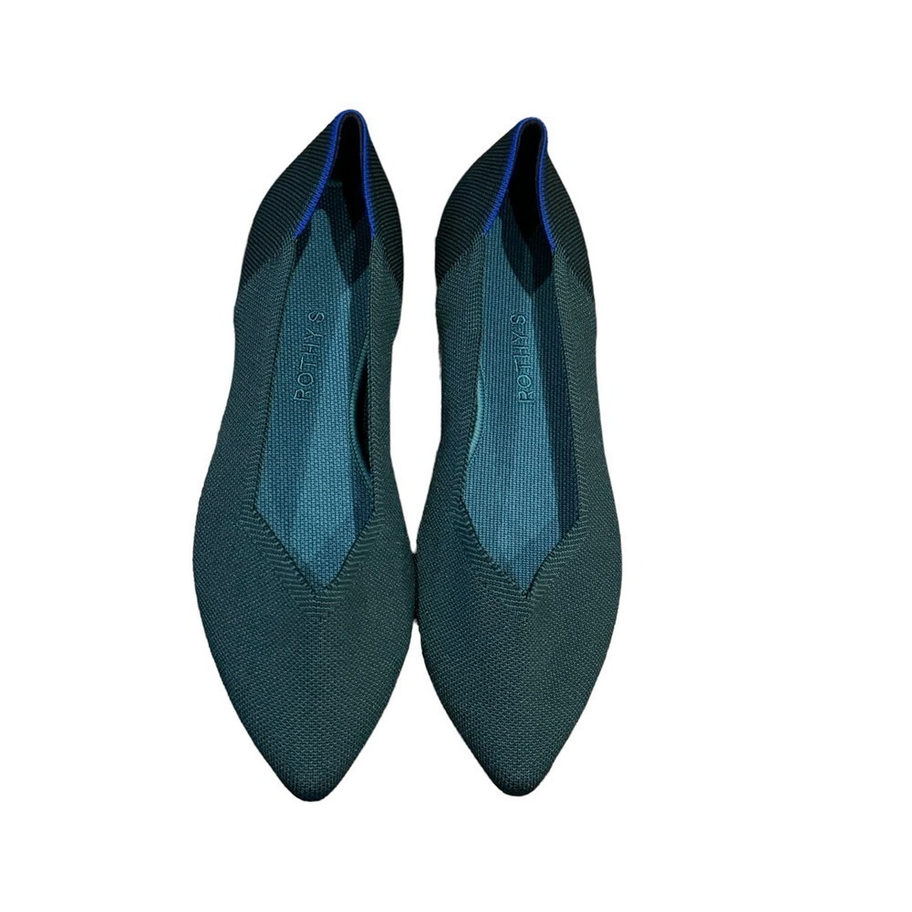 Rothy's Women's The Point Sea Green Slip On Flat Shoes Size 13 NWOT - Picture 5 of 8